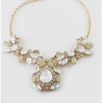 Ivory Marquise Opal Stone Bib Necklace